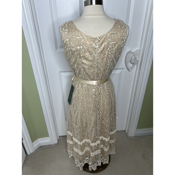 New Coldwater Creek Petite Ivory Layer Lace Dress Cottagecore Romantic fairy 10P - Picture 12 of 12